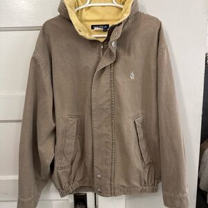 Vintage Nautica Men's Beige Hooded Windbreaker